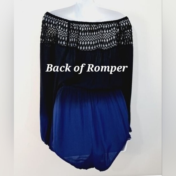 Victoria's Secret, Black/Blue Ombre, Off Shoulder, Cover-up/Romper, Size Small - Picture 6 of 10